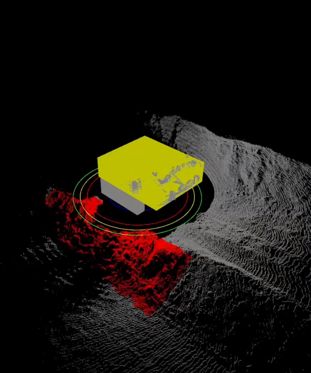 EVAS LiDAR tracking rings detecting terrain boundaries